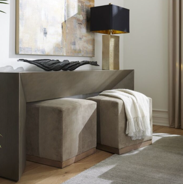 Foxmere Leather Ottoman