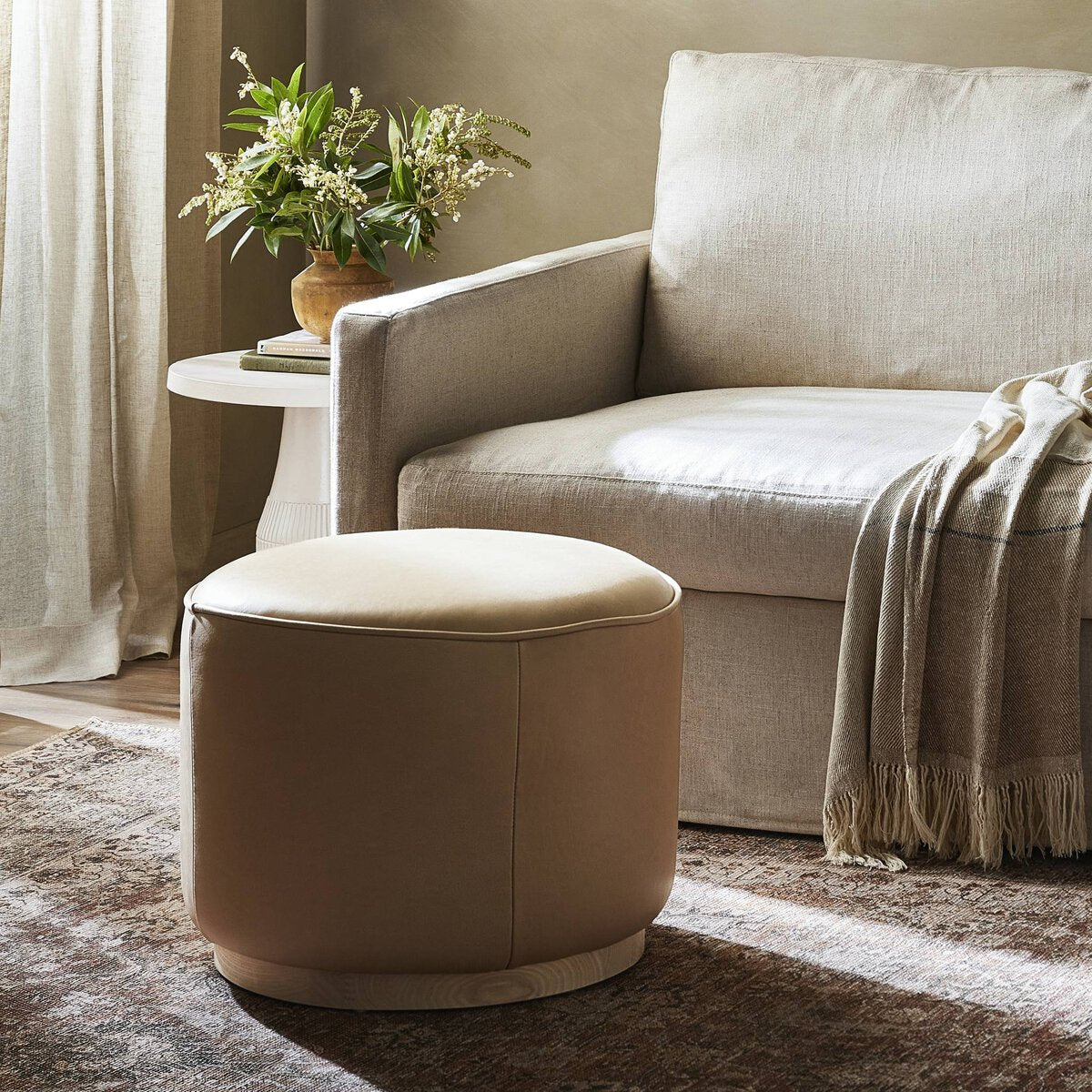 Kyrell Round Ottoman