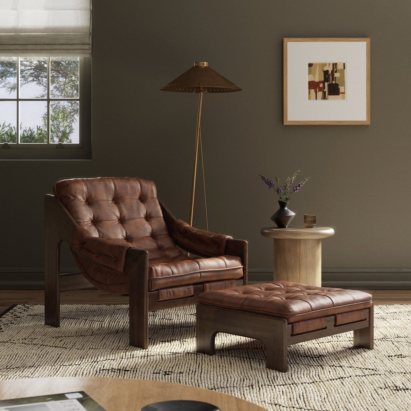 Halston Chair With Ottoman