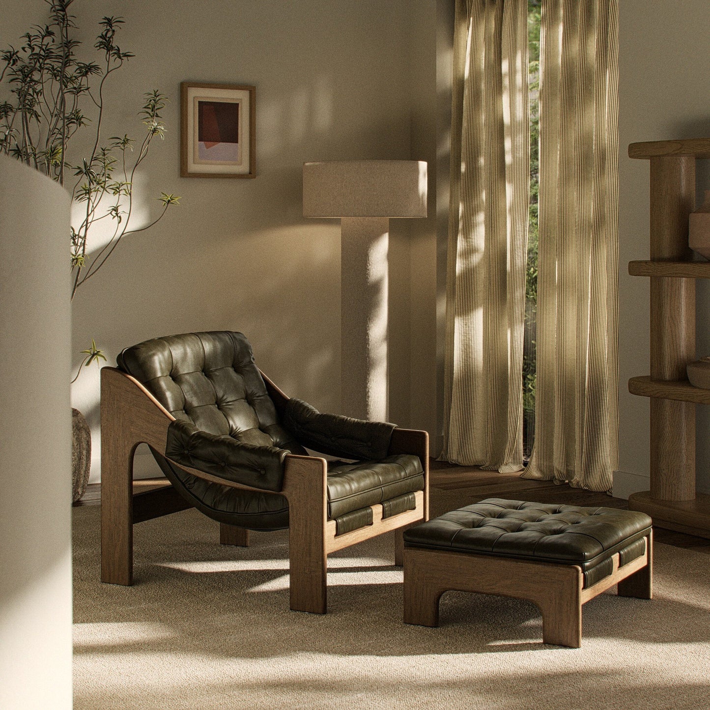 Halston Chair With Ottoman