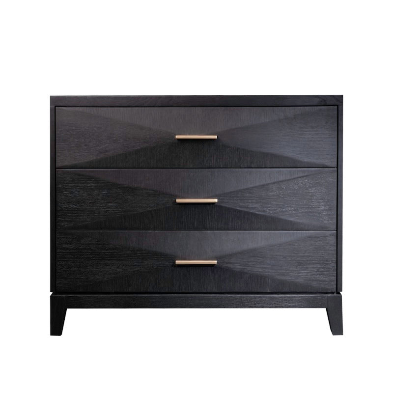 Onyx Three Drawer Nightstand
