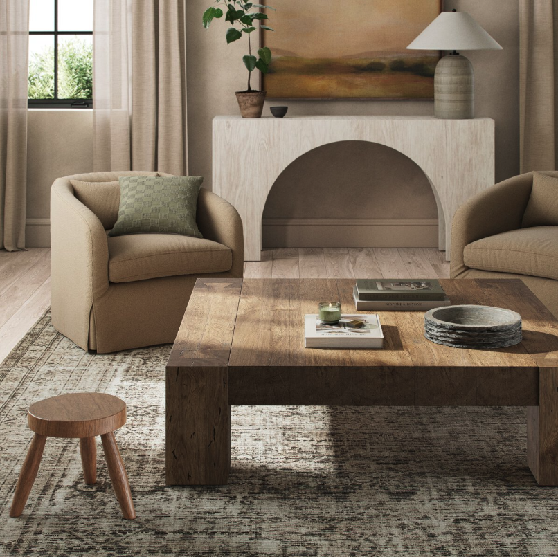 Redwood 55" Square Coffee Table